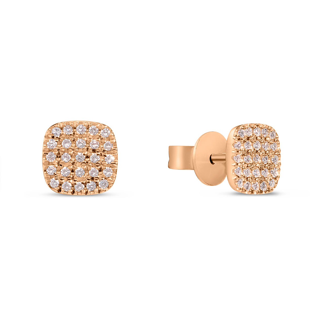 Diamond Cushion Stud Earring