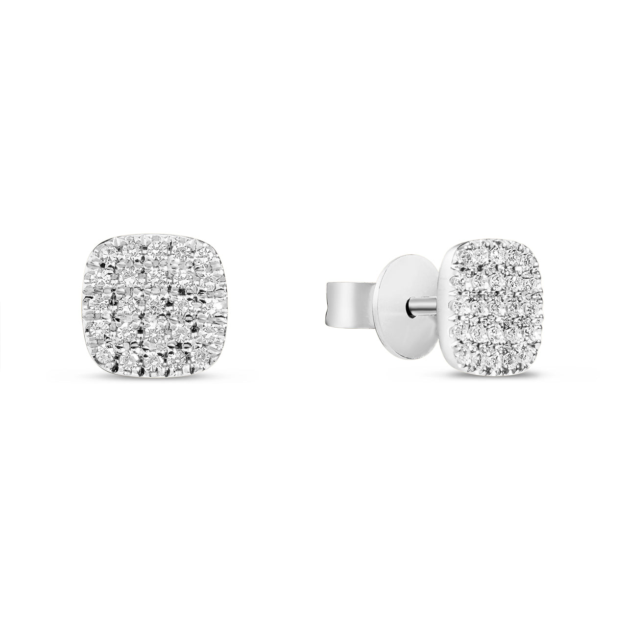 Diamond Cushion Stud Earring