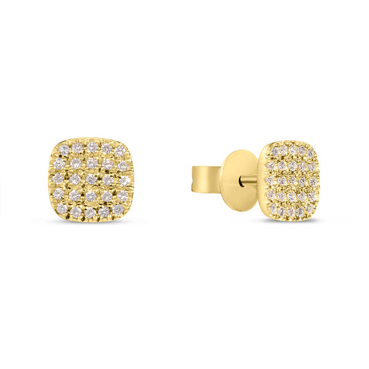 Diamond Cushion Stud Earring