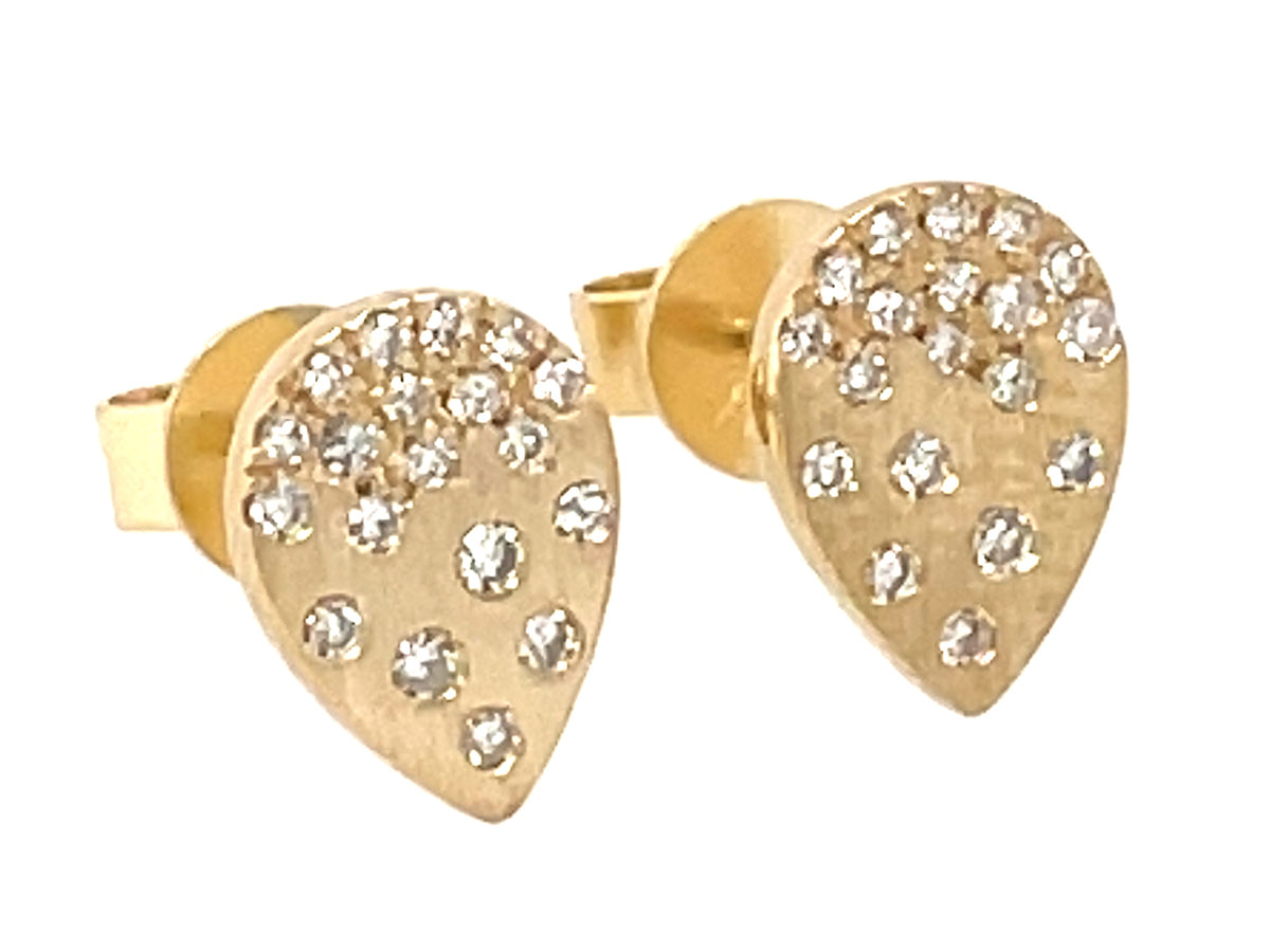 DIAMOND FLUSH SET PEAR SHAPE STUD EARRING