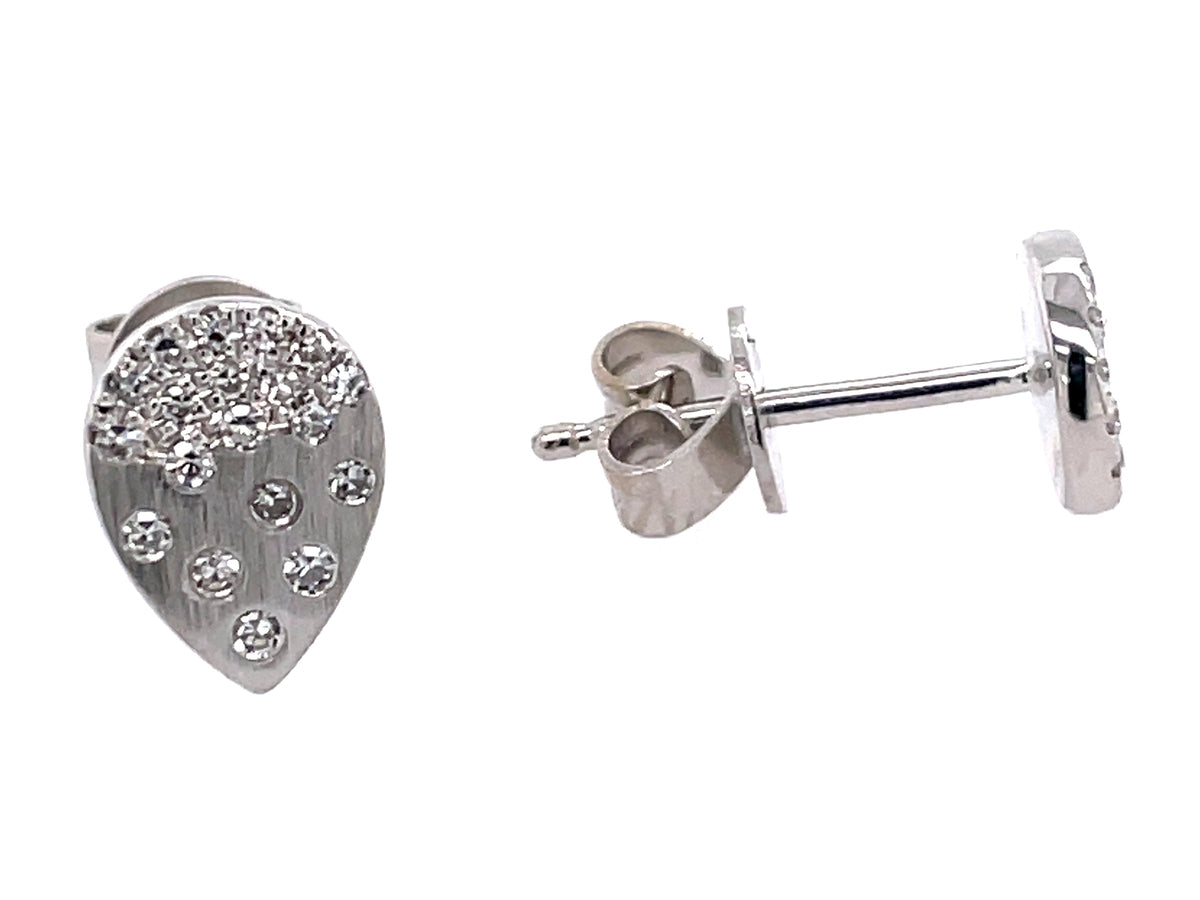 DIAMOND FLUSH SET PEAR SHAPE STUD EARRING