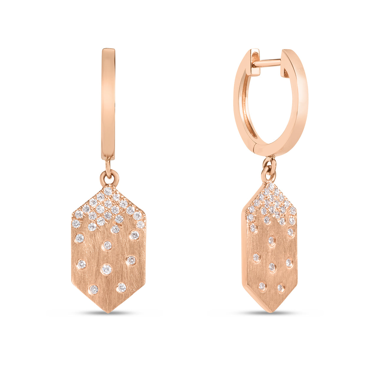 Diamond Petite Confetti Hexagon Dangle Earring