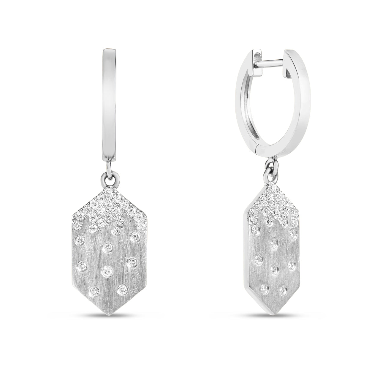Diamond Petite Confetti Hexagon Dangle Earring