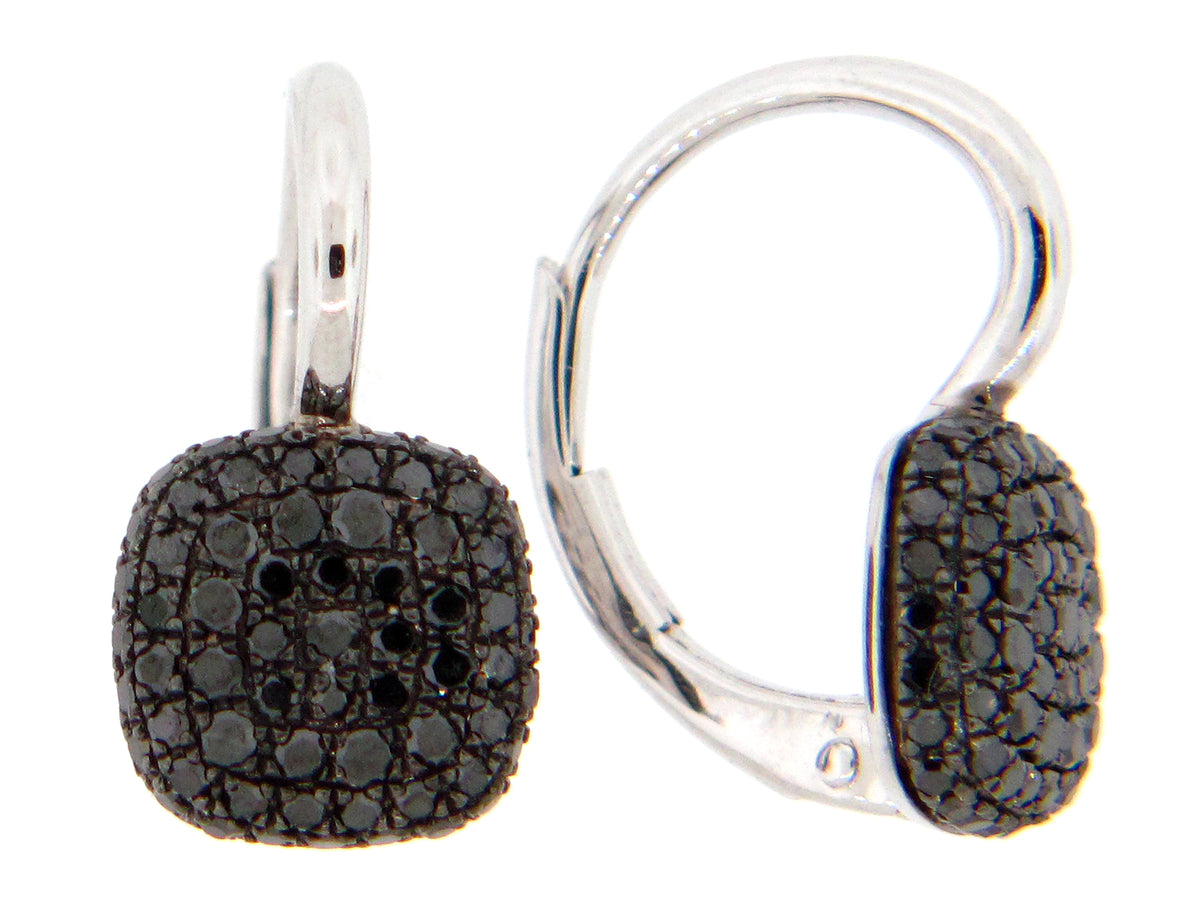 BLACK DIAMOND EARRING, 14KW (R)