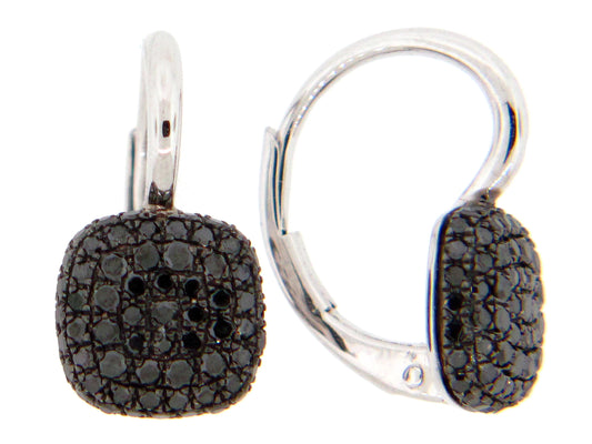 BLACK DIAMOND EARRING, 14KW (R)