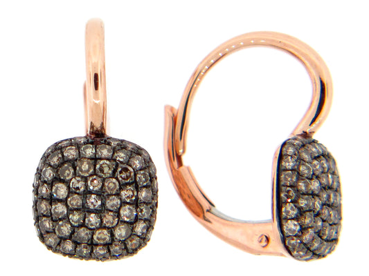 BROWN DIAMOND EARRING, 14KR (N)