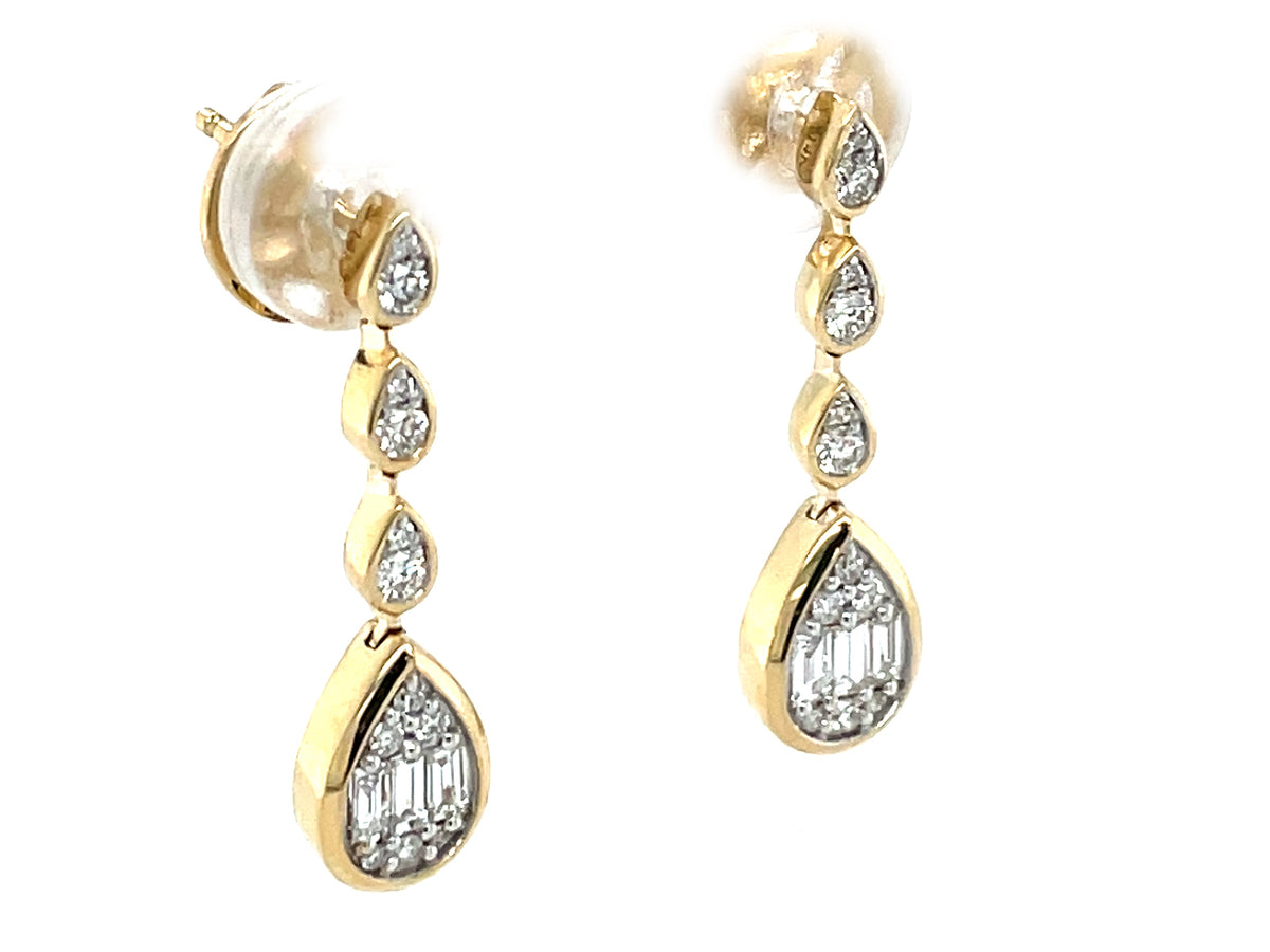 DIAMOND TEAR DROP DANGLE EARRING