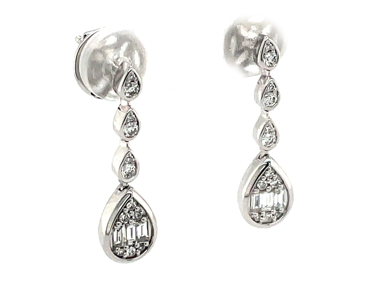 DIAMOND TEAR DROP DANGLE EARRING