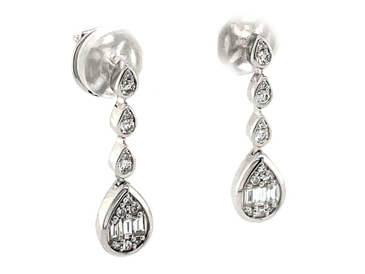 DIAMOND TEAR DROP DANGLE EARRING
