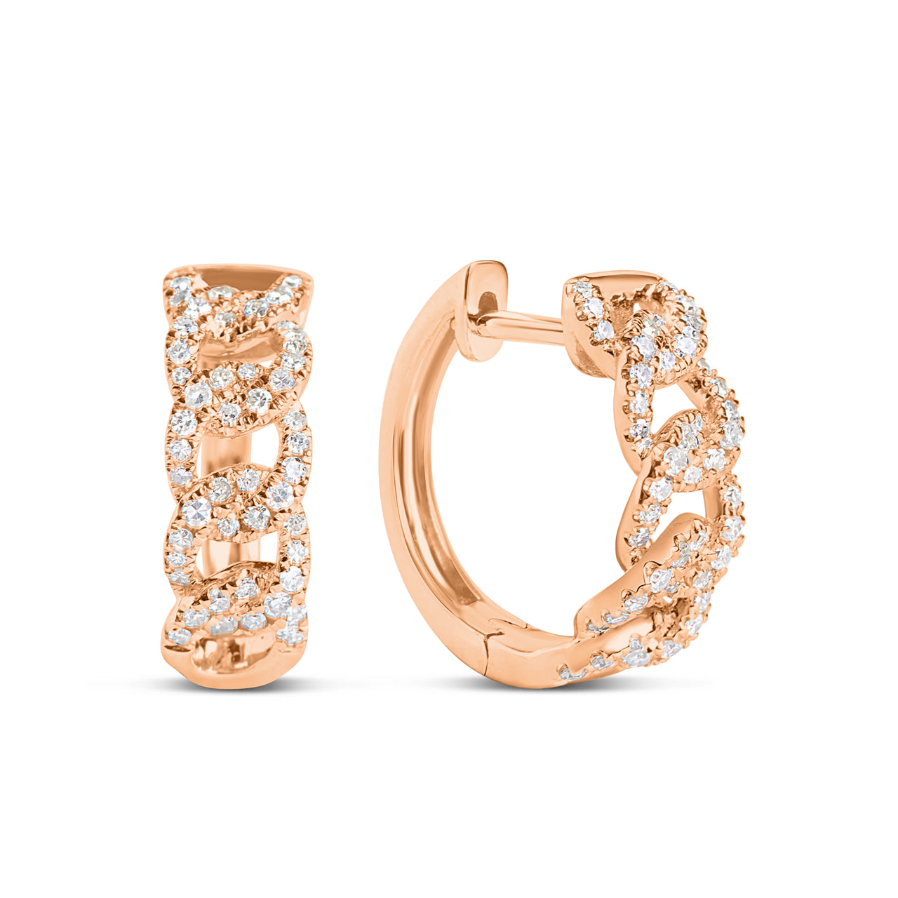 Diamond Curb Link Huggie Earring