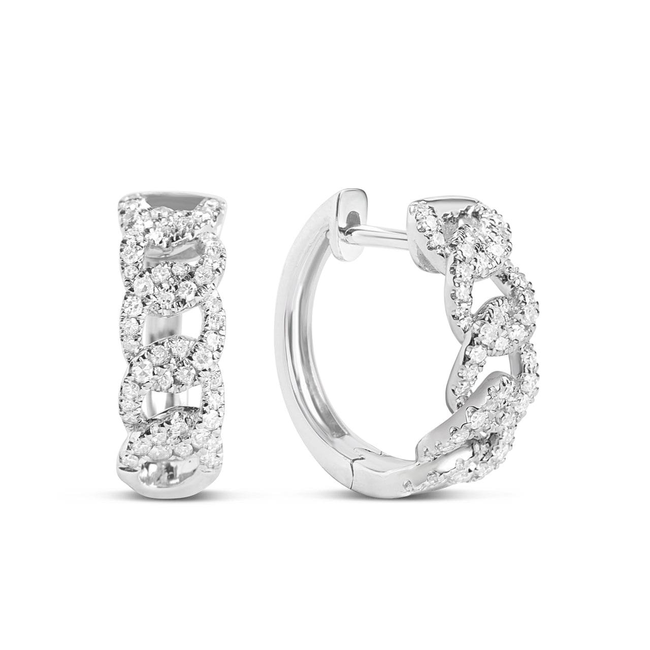 Diamond Curb Link Huggie Earring