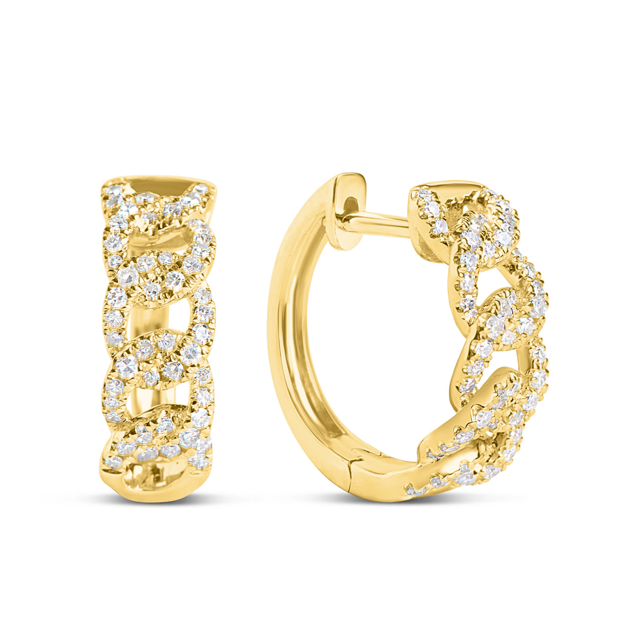 Diamond Curb Link Huggie Earring