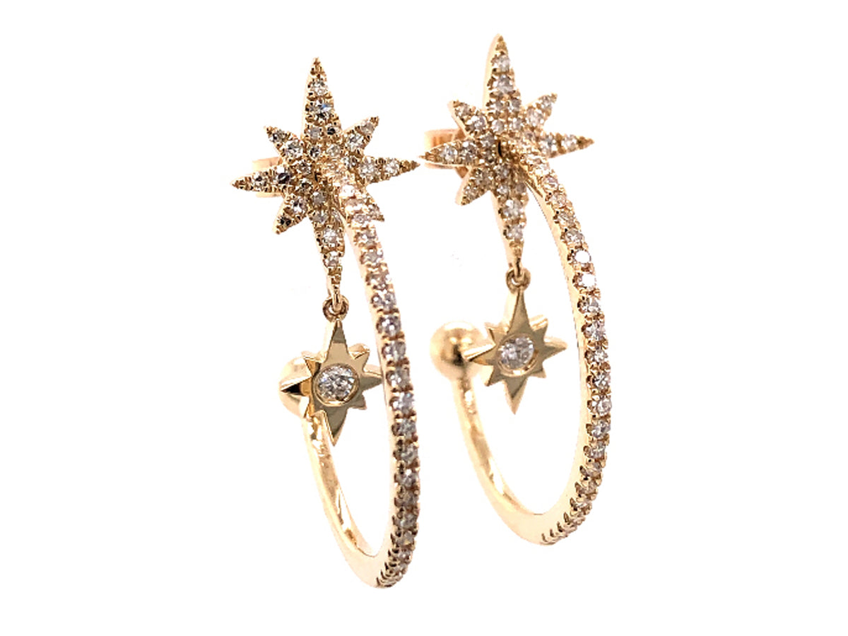 DIAMOND STAR J-HOOP EARRING