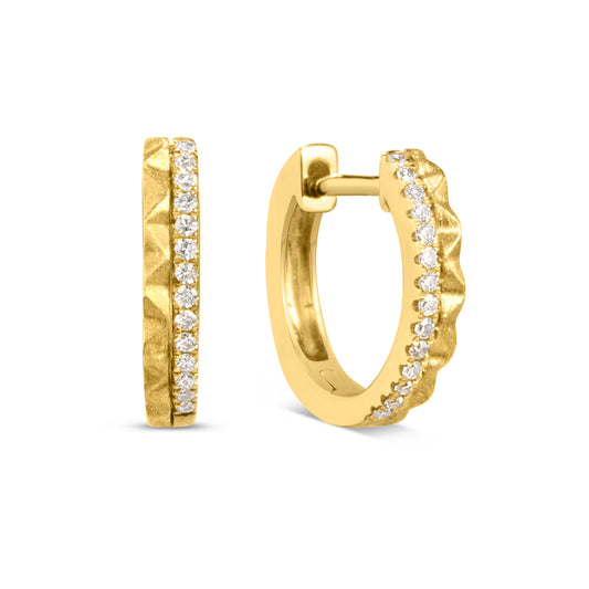 Diamond Geometric Duet Huggie Earring