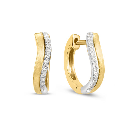 Diamond Wavy Duet Huggie Earring