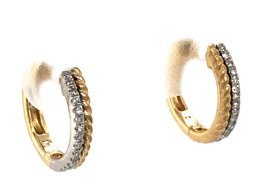 DIAMOND BRAIDED EDGE EARRING, SATIN FINISH