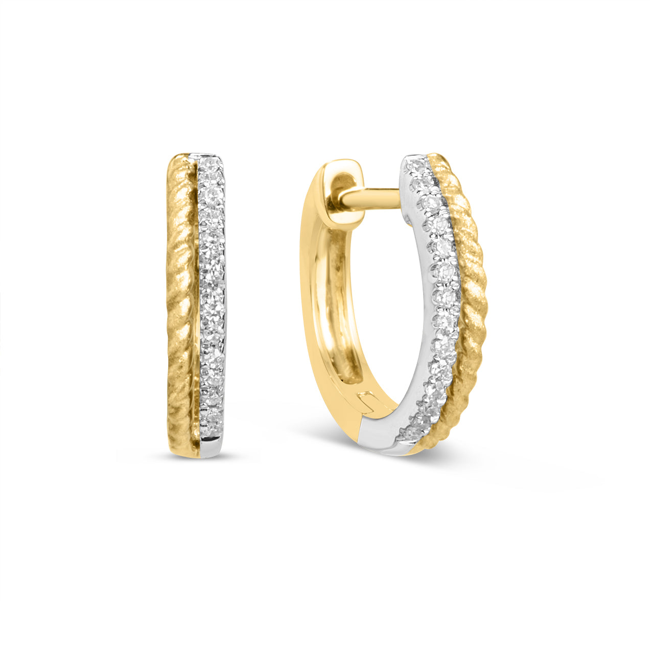 Diamond Braided Duet Huggie Earring