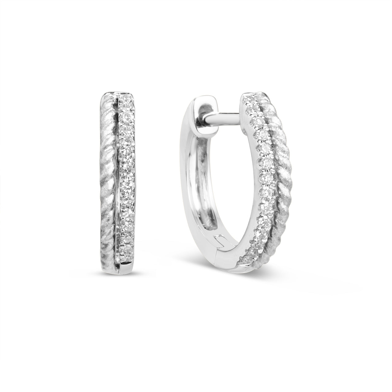 Diamond Braided Duet Huggie Earring