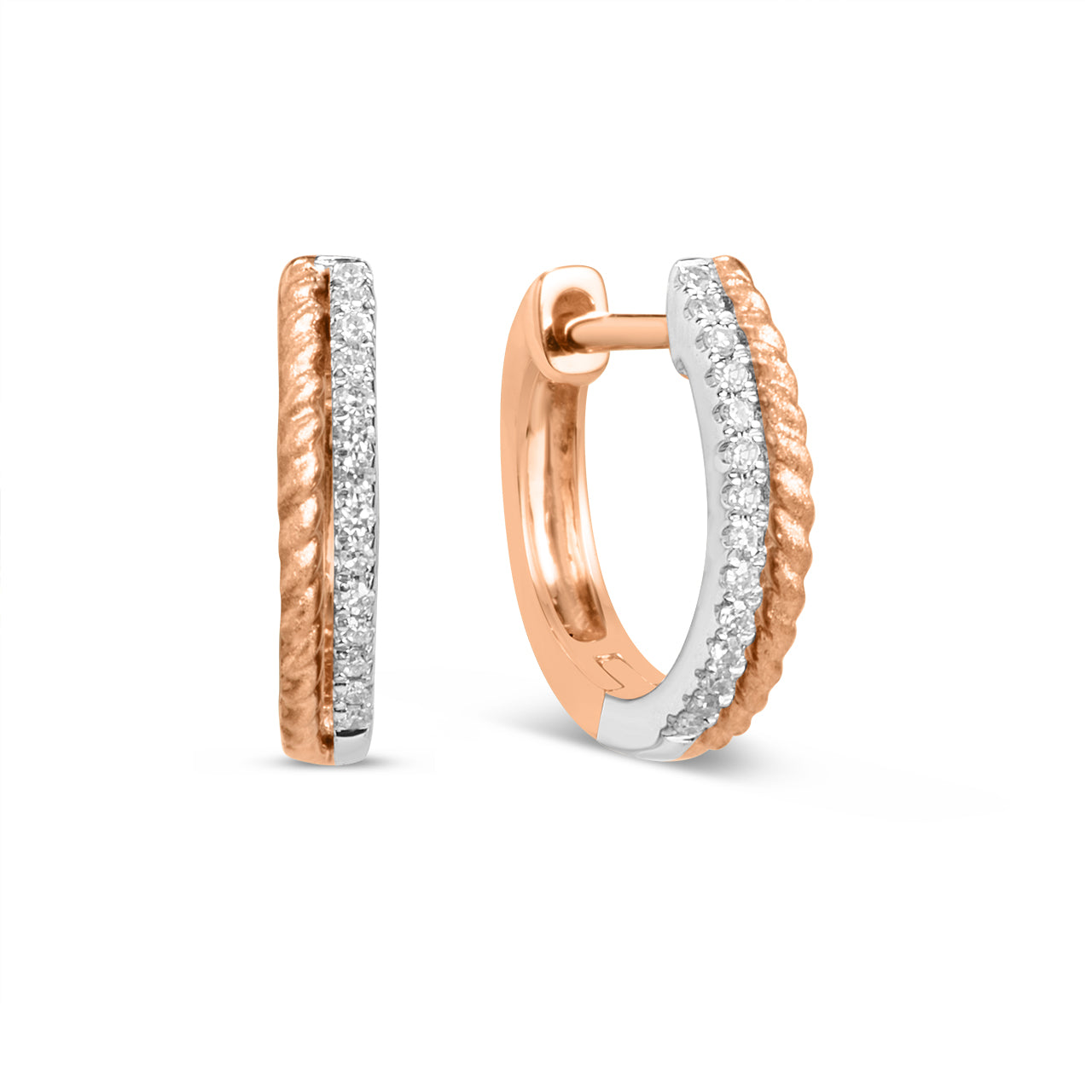 Diamond Braided Duet Huggie Earring