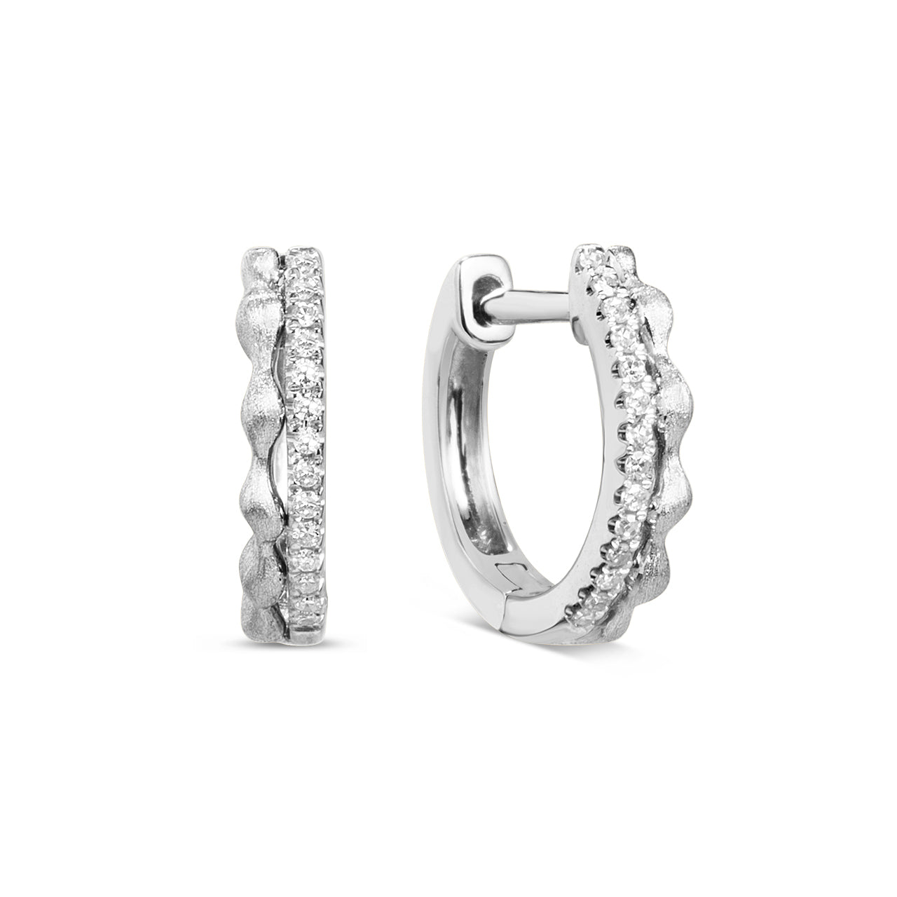 Diamond Drip Duet Huggie Earring