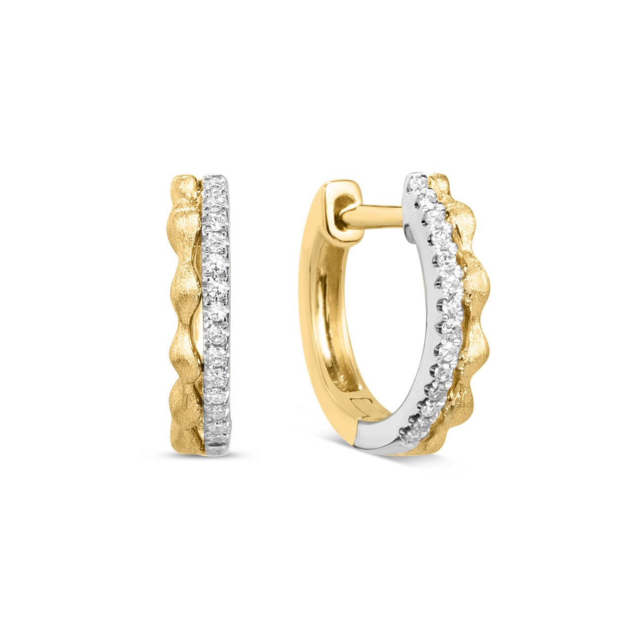 Diamond Drip Duet Huggie Earring