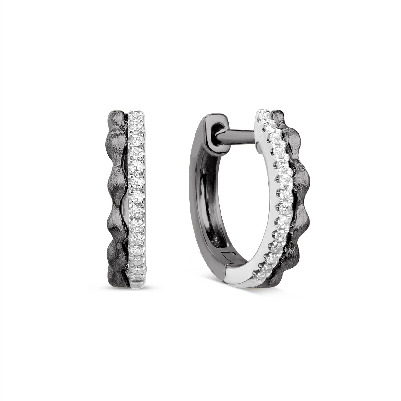 Diamond Drip Duet Huggie Earring