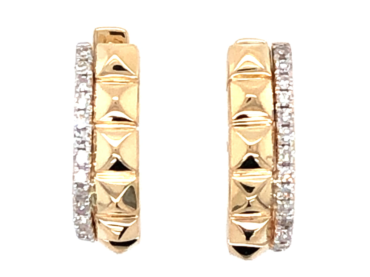 DIAMOND PYRAMID SPIKE HUGGY EARRING
