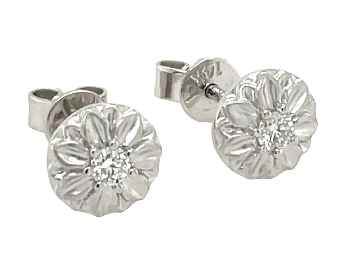 DIAMOND FLOWER STUD EARRING
