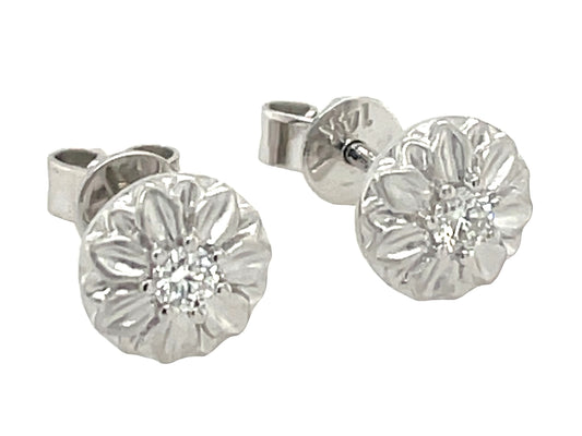 DIAMOND FLOWER STUD EARRING