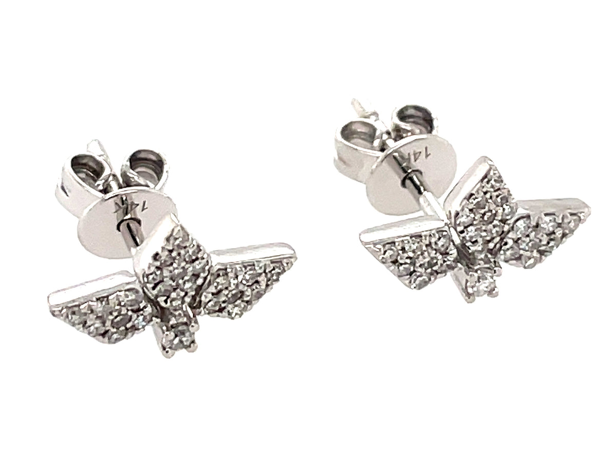 DIAMOND LEAF STUD EARRING