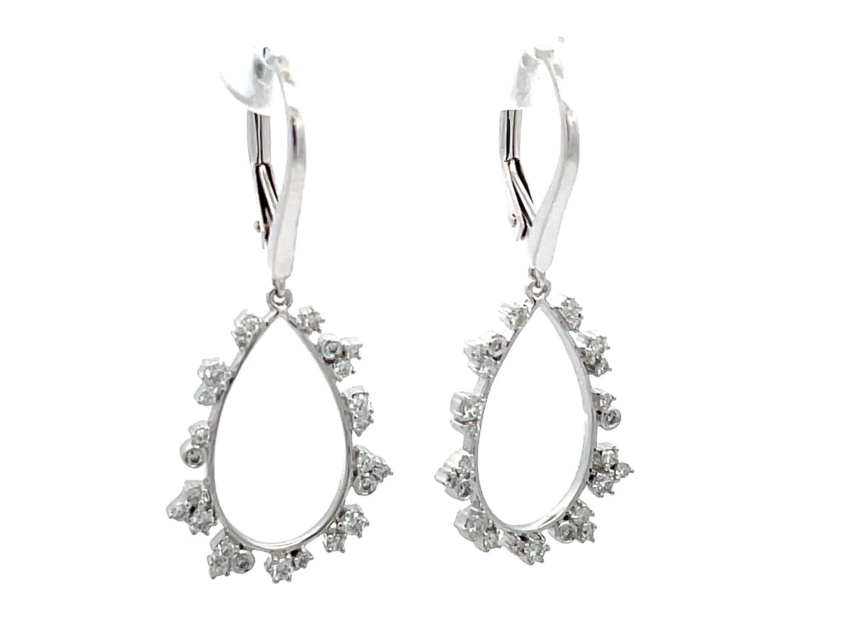 DIAMOND PEAR SHAPE DANGLE EARRING
