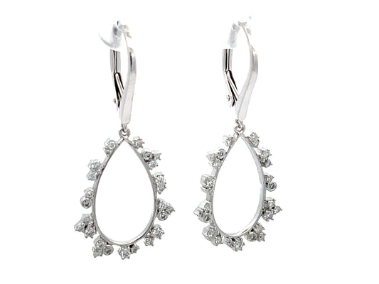 DIAMOND PEAR SHAPE DANGLE EARRING