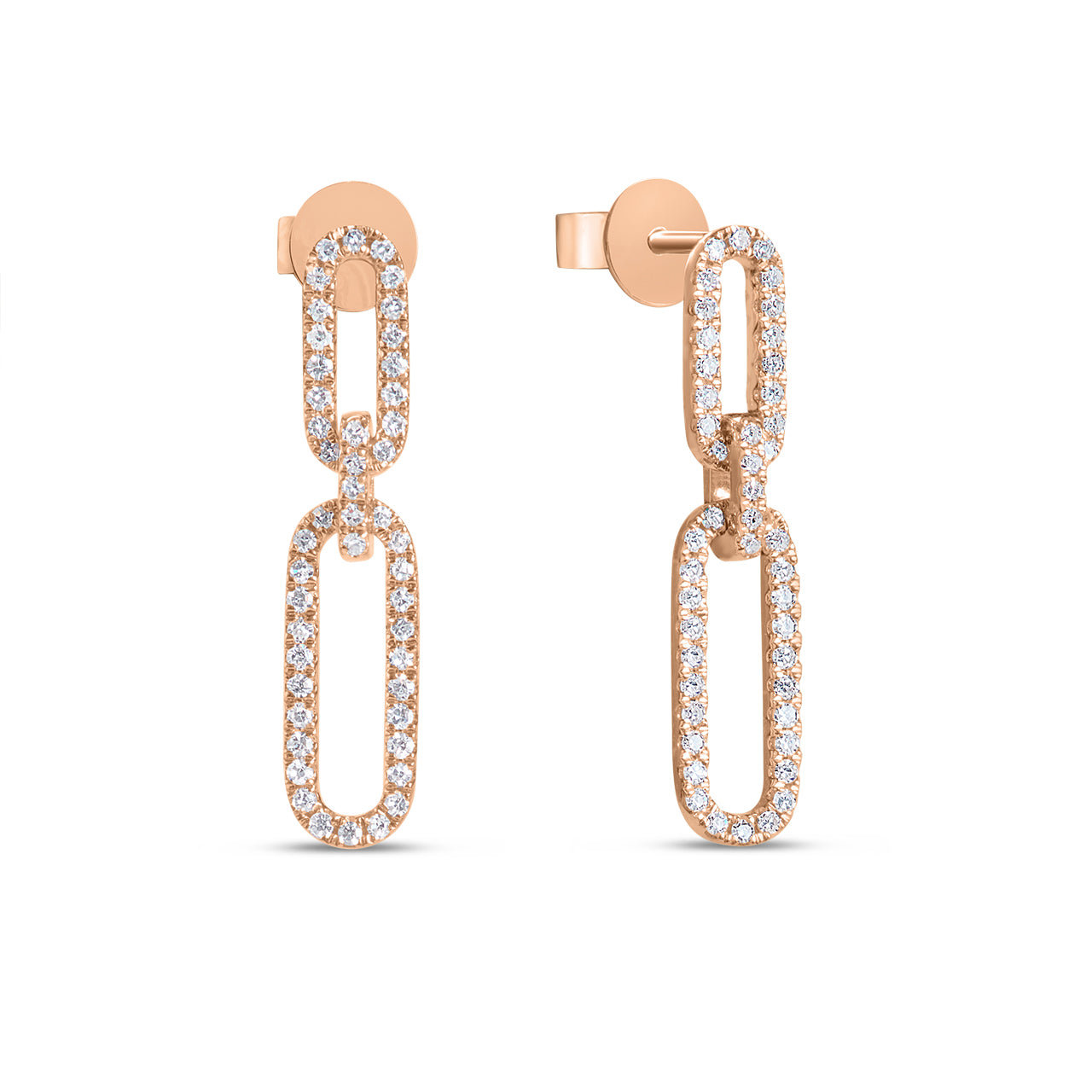 Diamond Paperclip Dangle Earring