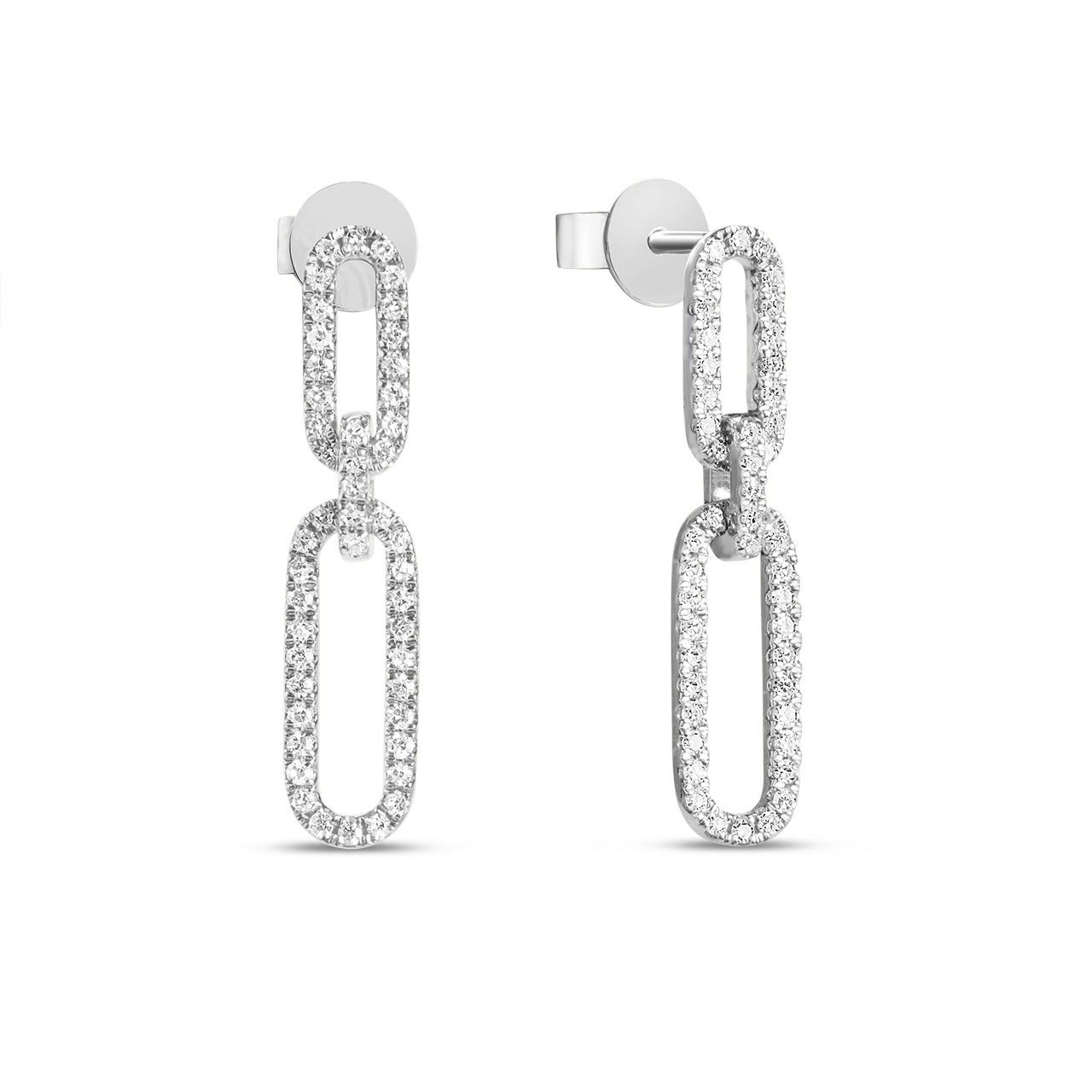 Diamond Paperclip Dangle Earring