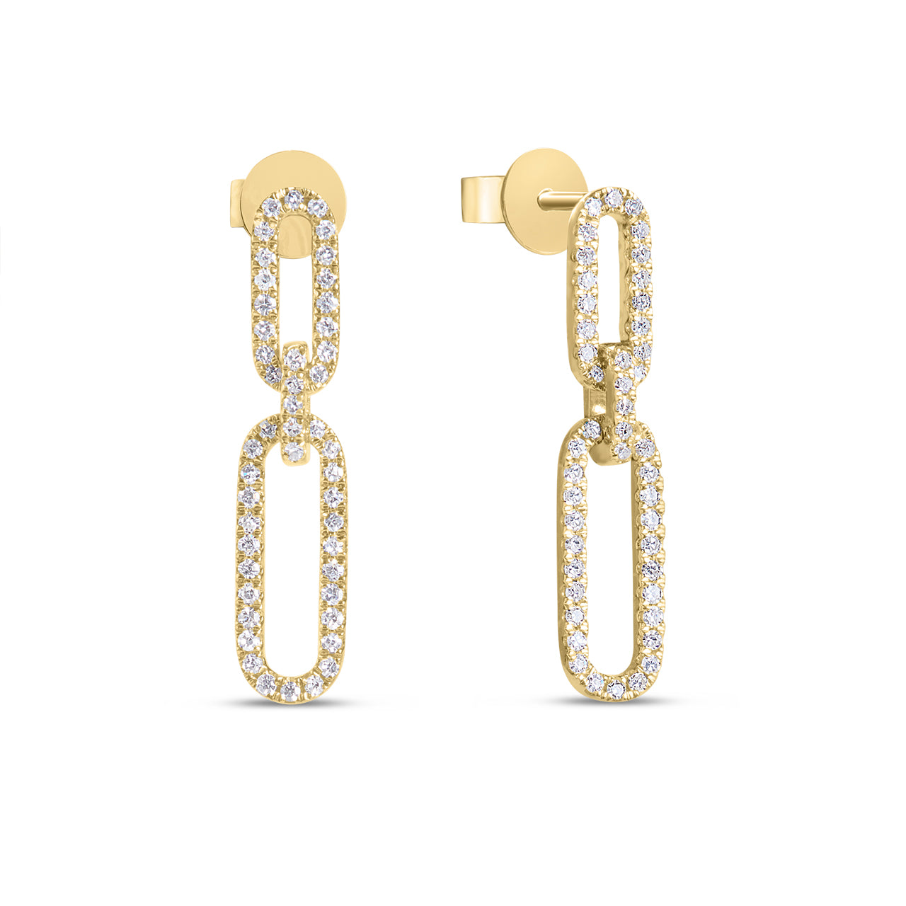 Diamond Paperclip Dangle Earring