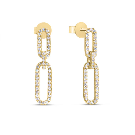 Diamond Paperclip Dangle Earring
