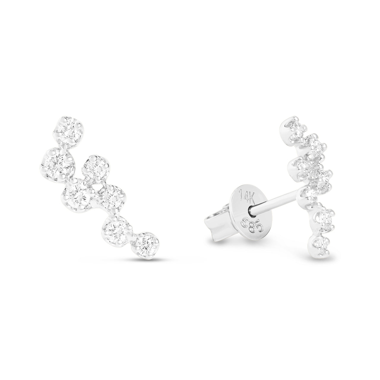 Diamond Cluster Scatter Stud Earring