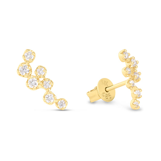 Diamond Cluster Scatter Stud Earring
