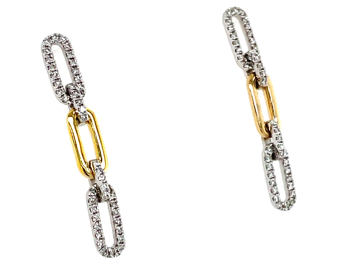 DIAMOND 3 LINK DANGLE EARRING