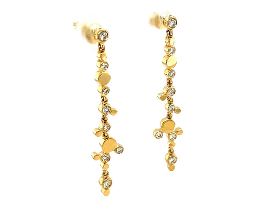 DIAMOND BUBBLE DANGLE EARRING, 39MM
