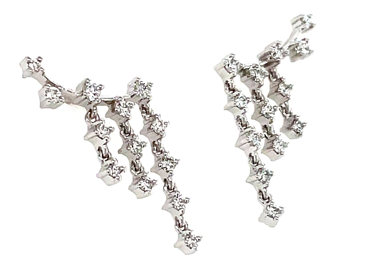 DIAMOND EAR CRAWLER POST DANGLE EARRING