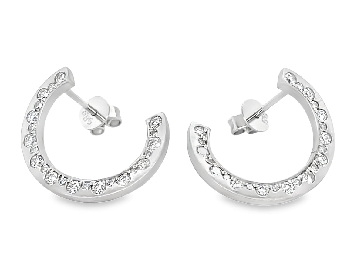 DIAMOND OPEN CIRCLE EARRING