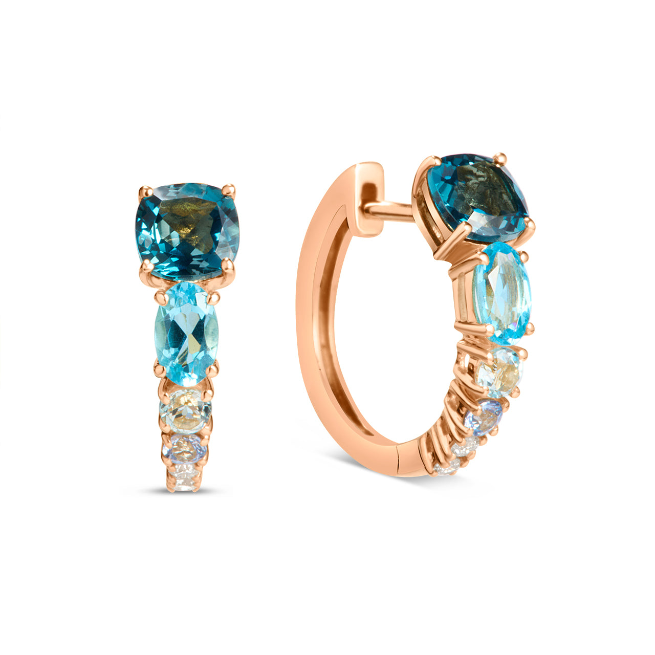 Blue Ombre Tapered Huggie Earring