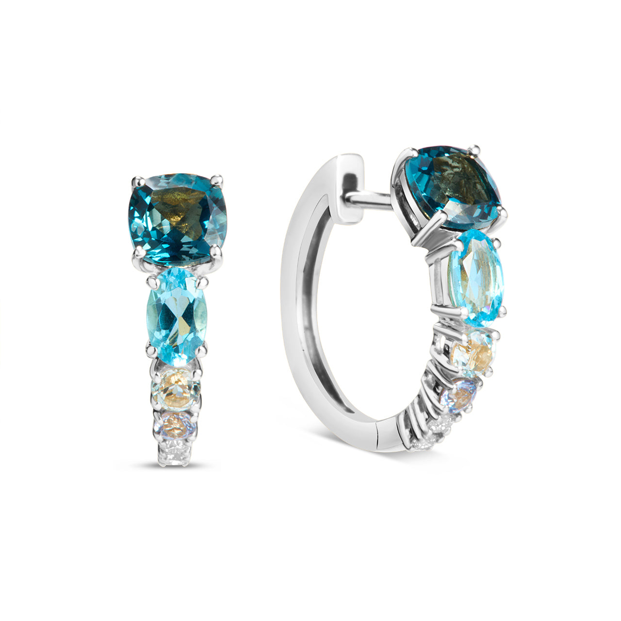 Blue Ombre Tapered Huggie Earring