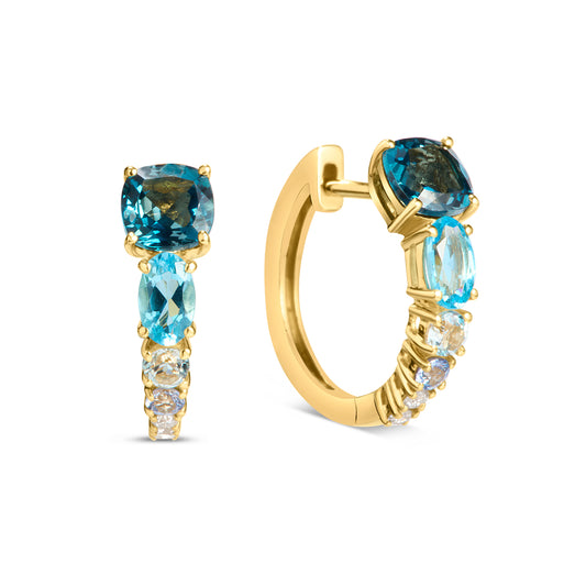 Blue Ombre Tapered Huggie Earring