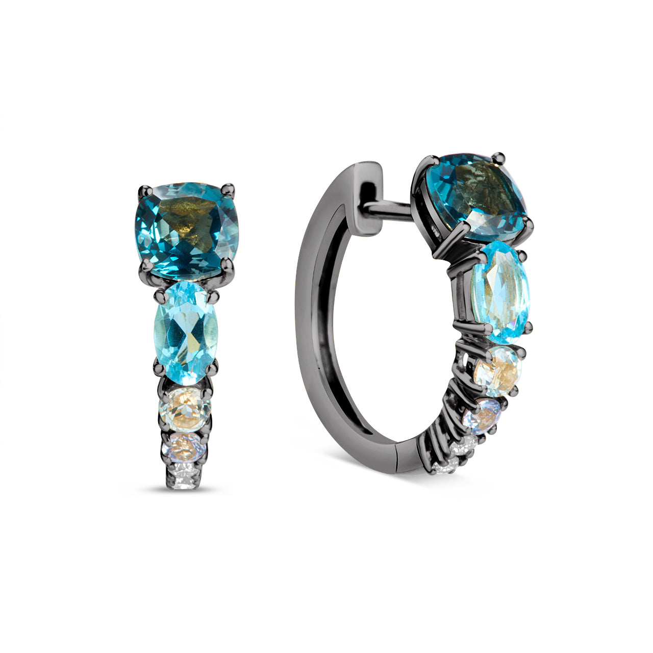 Blue Ombre Tapered Huggie Earring