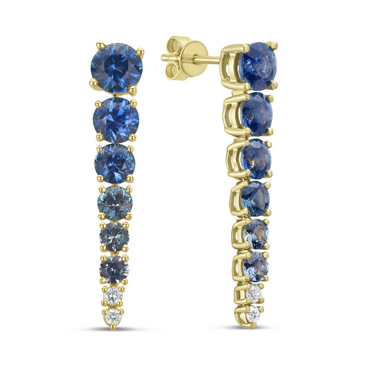 Montana Sapphire & Diamond Graduated Drop Earring