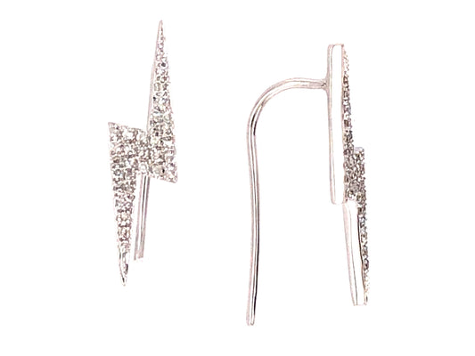 DIAMOND LIGHTNING EARRING, 18KW (N)