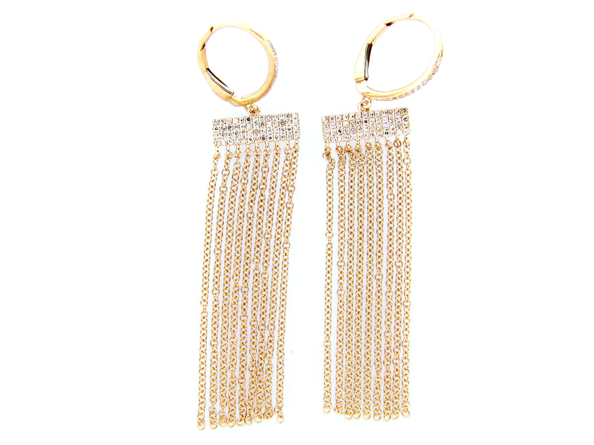 GOLDEN TASSEL DIAMOND EARRING