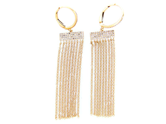GOLDEN TASSEL DIAMOND EARRING